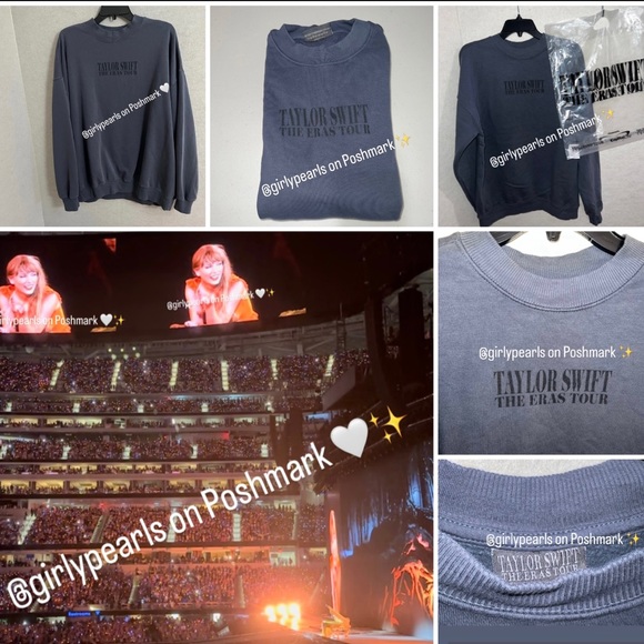 Taylor Swift Eras Tour Blue Crewneck Sweater Official Merch NEW - Picture 10 of 14